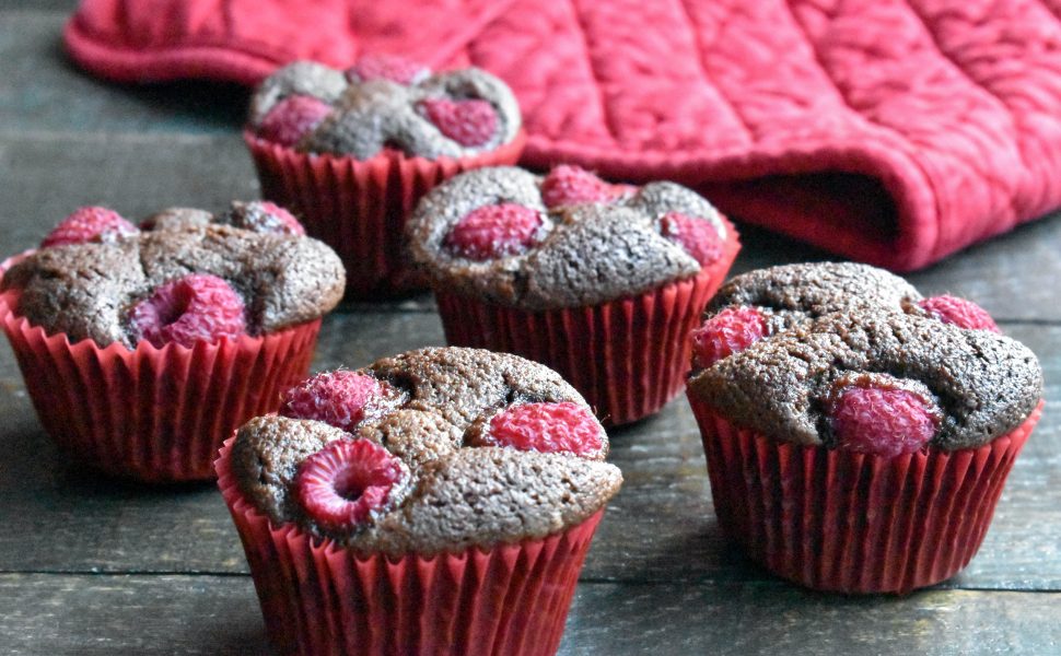 Gluten-free raspberry chocolate muffins